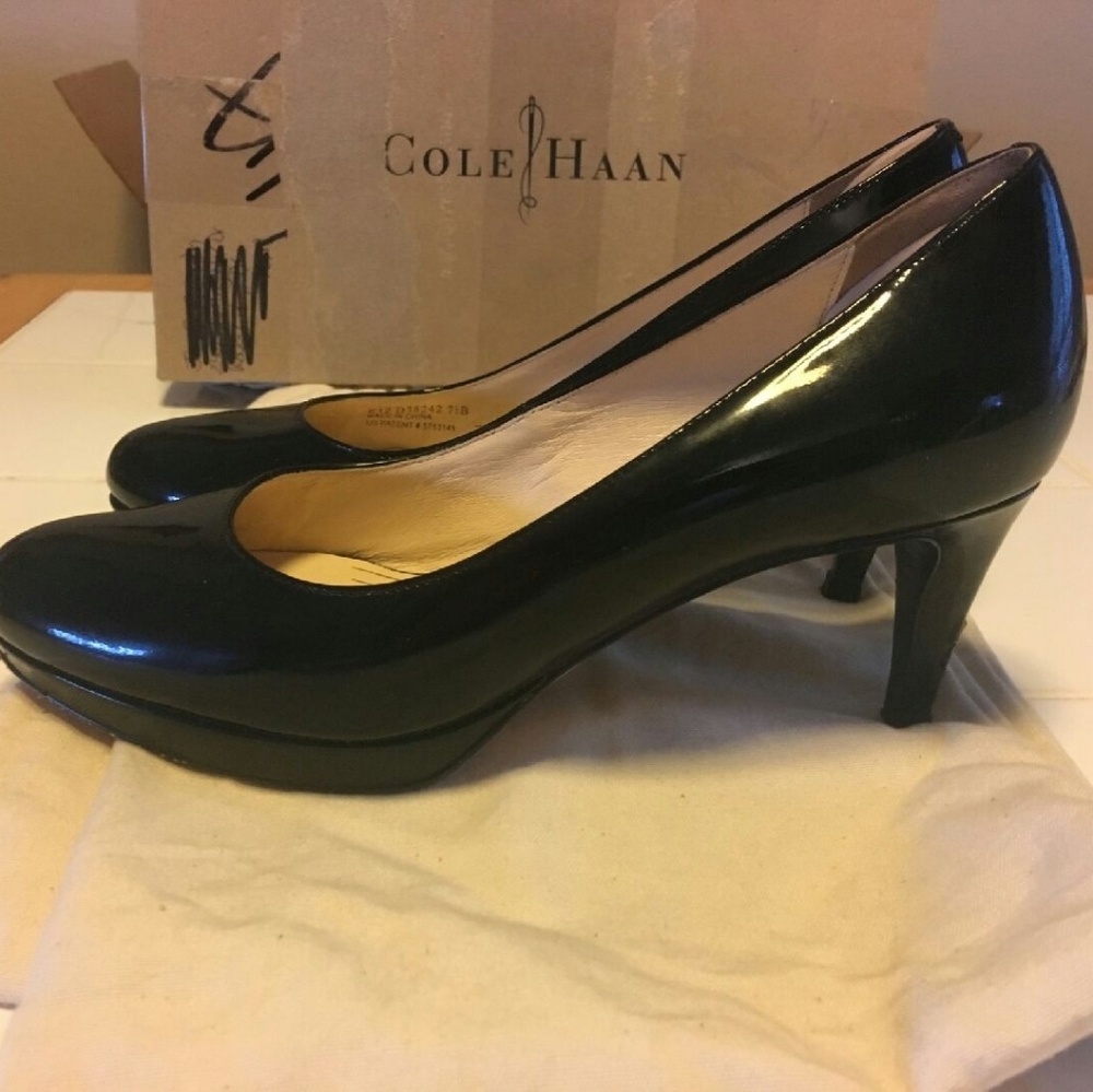 Cole Haan black patent leather heels
